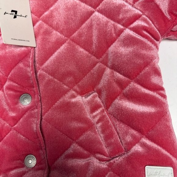7 For All Mankind 12 Months Cozy Pink Quilted Kids Jacket NWT - Picture 2 of 6
